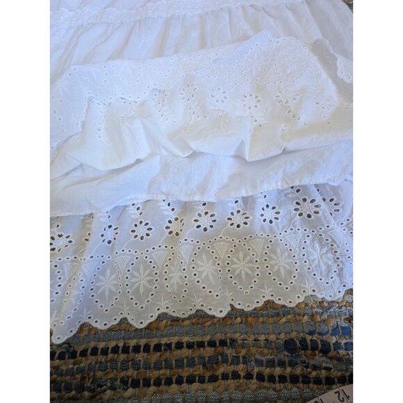 Flying Tomato Maxi Dress Boho Smocked Sleeveless Large White Fully Lined Bows - Picture 4 of 8